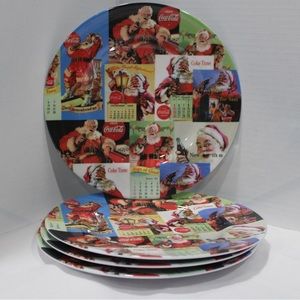 VTG  Christmas coca cola plates set of 4